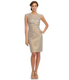 Women | Dresses | Mother of the Bride Dresses | Short | Dillards.com Illusion Neckline Dress, Mom Wedding Dress, Mob Dress, Dresses Bride, Dress Attire, Groom Dresses