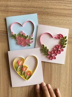 Quilling Flowers Easy, Teknik Quilling, Valentine Notes, Paper Quilling Patterns, Easy Paper Crafts Diy