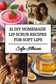 21 DIY Homemade Lip Scrub Recipes For Soft Lips Homemade Lipstick Natural, Homemade Lip Scrub, Homemade Lipstick, Diy Lip Scrub, Lip Scrub Recipe, Lip Scrub Homemade, Home Remedies For Skin, Lip Scrub Diy, Homemade Mask