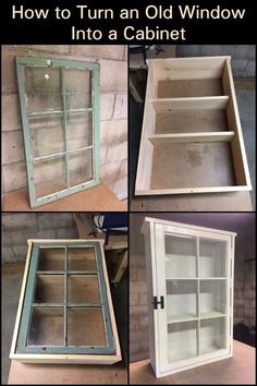 how to turn an old window into a cabinet