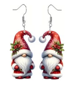 Experience the magic of the holiday season with our Christmas Acrylic Earrings - Santa Gnome! These festive earrings, measuring 0.5 x 1.2 inches, are lead and nickel compliant, making them safe and comfortable to wear. With their adorable design, they are sure to add a touch of charm to any outfit. Get ready to spread joy and cheer with these must-have earrings! Beachy Anklets, Celebrity Style Jewelry, Santa Earrings, Santa Gnome, Cartilage Jewelry, Piercing Aftercare, Nose Hoop, Nose Stud, Halloween Jewelry