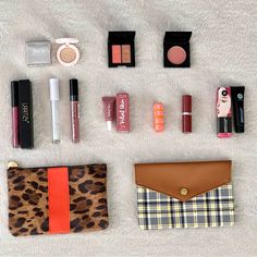 Luxurious Makeup Selection With Beautiful Colors. The Set Includes 12 Items Altogether, 10 Makeup Products (A Mixture Of Full-And Sample-Size Items) And 2 Makeup Bags. Shania B. Miami Eyeshadow Duo In B. Free, Sample Size Ciat London Glow-To Highlighter, Sample Size Mischo Beauty Single Blush In Madam, Sample Size Laritzy Cosmetics Lip Gloss In Curve, Full Size Ulta Beauty Shiny Sheer Lip Gloss In Starry Sky, Full Size Clinique Pop Lip Color In Mocha Pop, Full Size Illuminati Liquid Lipstick In Mini Makeup Products, Girly Essentials, Luxurious Makeup, Makeup Collection Goals, Velvet Skin, Clinique Pop, Makeup Samples, Long Lasting Eyeliner, Concealer Shades