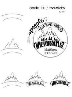 the logos for mountains are shown in black and white