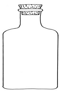 a drawing of a bottle with a crown on it's top and the bottom