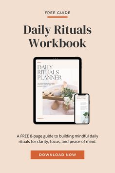 Daily Rituals Workbook Free Workbook, Daily Rituals, Daily Ritual, Free Guide, Journal Prompts, Game Changer, Peace Of Mind, Daily Routine