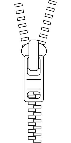 a black and white drawing of a zipper