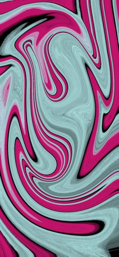 an abstract painting in pink and grey with white swirls on the bottom right side