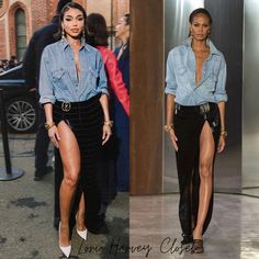 Outfits With White Pumps, Lori Harvey Style Summer, Lori Harvey Jeans, Lori Harvey Style 2023, Bally Ss23, Denim Pumps Outfit, Lory Harvey Outfit, Lori Harvey Photoshoot, Fw 2023 Street Style