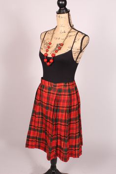 "60s Skirt Cute red plaid vintage mini skirt from the 1960's! A great label...\"Korday Created in New York Fashion Center of the World\"!! Zips up the back with original metal zipper. Waist:32\" Hips:44\"-open Length:22\" 1566" Vintage Plaid Full Skirt, Red Plaid Mini Skirt, 60s Skirt, Vintage Mini Skirt, Plaid Mini Skirt, Metal Zipper, Vintage 60s, Vintage Skirt, Red Plaid