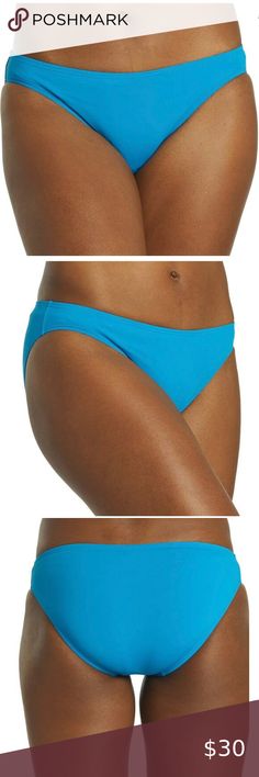 Michael Kors Cyan Blue Swim Essentials Bikini Bottom M NWT