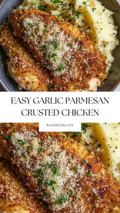 an image of easy garlic parmesan crusted chicken