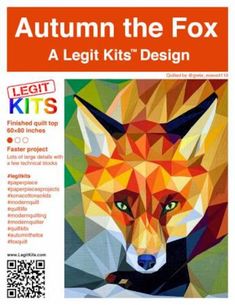 the front cover of an adult coloring book, featuring a fox's head and colorful geometric