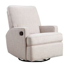 the reclining chair is upholstered and ready to be used in any room