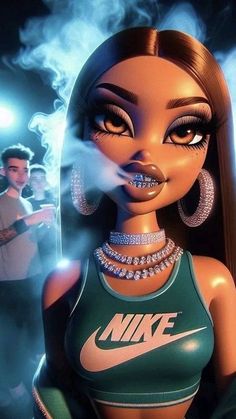 Baddie Cartoon Aesthetic Pfp, Cute Baddie Pfp, Cute Imvu Baddies, Black Bratz Doll, Pretty Wallpaper Ipad, Brat Doll, Doll Aesthetic, Image Swag, Swag Cartoon