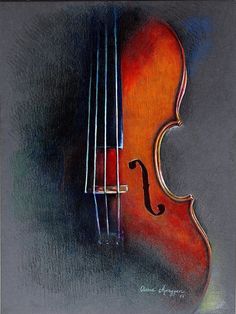 an oil painting of a violin