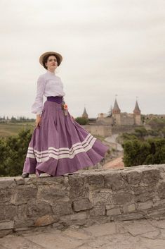 Skirt helen in 1910s Style Edwardian Vintage Style Wool Linen Dress - Etsy History Bounding Outfits, Early 1900s Fashion, 1912 Fashion, Edwardian Skirt