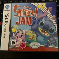 the nintendo game stitch jam is on display