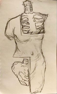 a drawing of a person holding a piece of paper