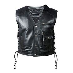 Top Rated MENS REAL COW LEATHER BLACK MOTORCYCLE BIKER STYLE VEST WAISTCOAT, Mens Coats Jackets Vests Fitted Biker Jacket With Pockets For Outdoor, Leather Biker Vest For Winter, Sleeveless Fitted Leather Biker Jacket, Fitted Sleeveless Leather Biker Jacket, Fall Leather Moto Vest, Sleeveless Leather Jacket For Biker Events, Fitted Sleeveless Biker Jacket For Biker Events, Fitted Sleeveless Biker Jacket For Events, Leather Biker Jacket With Pockets For Motorcycling