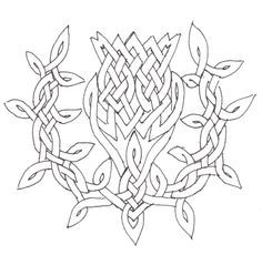 a celtic knot with leaves on it