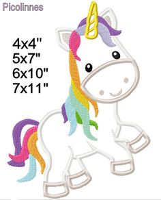 a unicorn with a horn on it's head is shown in this embroidery design