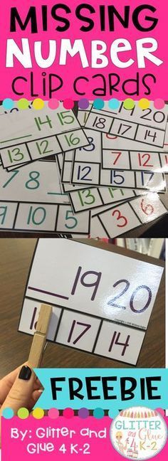 the missing number clip cards are free for kids to practice their numbers and counting skills