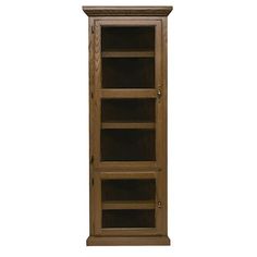 a tall wooden bookcase with two shelves