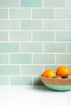 3x6 Subway Tile Coastal Breeze Installed April Inspiration, 3x6 Subway Tile, Backsplash Inspiration, Kitchen Tile Inspiration, Colorful Backsplash, Beautiful Backsplash, Mercury Mosaics, Farmhouse Backsplash, Beadboard Backsplash