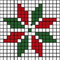 a cross stitch pattern with red, green and white squares in the shape of an x