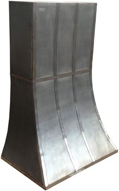 an image of a stove hood that is made out of metal sheeting and steel