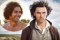 an image of a man with curly hair smiling and looking at the camera, next to a photo of him