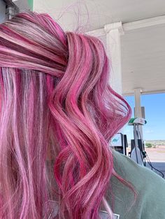 Pink hair Pink Hair Dye Aesthetic, Multi Color Pink Hair, Dyed Pink Hair Aesthetic, Vivid Pink Hair, Red Pink Hair Aesthetic, Dynamic Hair, Pink Hair Dye, Light Pink Hair, Coloured Hair