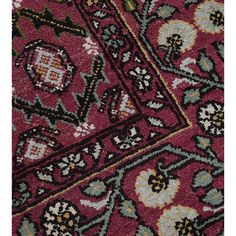 This antique, circa 1900, Agra rug has a burgundy-red field with an overall design of diagonal rows of charcoal-black serrated lozenge vine each lozenge containing a central boteh containing a pair of ice-blue linked lozenges, in a burgundy-red border of steel-blue, shaded green and charcoal-brown angular vine forming linked cartouches and issuing flowerheads and leafy motifs between burgundy-red meandering floral vine stripes and plain stripes. Sage Rug, Red Border, Floral Vine, Charcoal Black, Agra, Steel Blue, Burgundy Red, Black Charcoal, Ice Blue