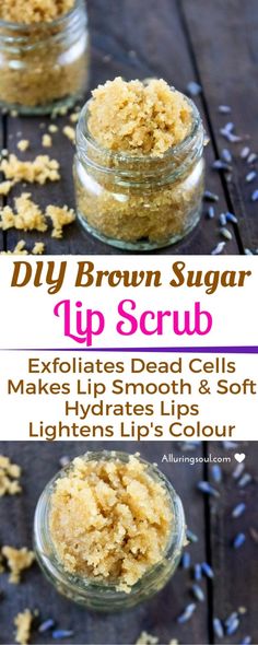 Lip Scrub For Dry Lips, Scrub Business, Diy Brown Sugar, Homemade Brown Sugar, Lip Lightening, Lip Scrub Diy