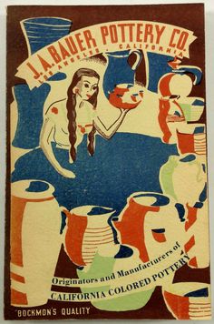 an old book with a woman holding a pitcher and other vases on the cover