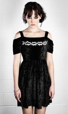 Grunge Dresses, Witchcore Aesthetic, Kill Star, Alternative Dress, Back Embroidery, Attitude Clothing, Future Clothes