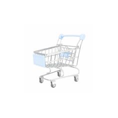 a small shopping cart with pink handles