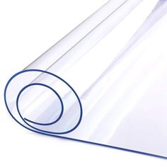 clear plastic sheet with blue circle on top and white background, for use as wrapping material