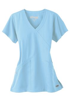 Greys Anatomy 3 pocket crisscross wrap scrub top. - Scrubs and Beyond Spa Uniform, Nurse Scrubs, Work Clothes, Scrub Tops, Work Attire, Tops For Women