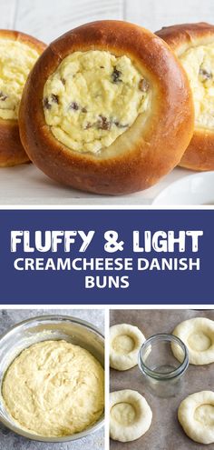 fluffy and light cream cheese danish buns are the perfect treat for breakfast or brunch