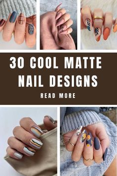 Matte Dip Nails, Short Matte Nail Designs, Matt Nails Design, Matte Marble Nails, Matte Spring Nails, Creative Nail Ideas, Plaid Nail Designs, Glitter Nail Designs, Matte Nail Colors