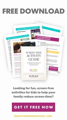 the screen free activity guide for kids