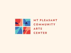 the mt pleasant community arts center logo is shown in red, blue and green colors