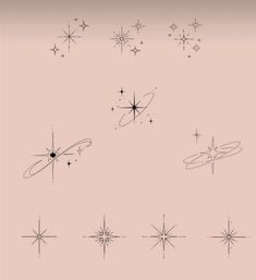 the stars are drawn in black and white on a pink background