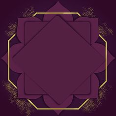 a purple and gold background with a square frame in the middle, on top of it