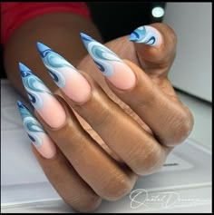 Trendy Blue Nails, Blue Wedding Nails, Monday Morning Blues, Fake Nails Long, Blue Acrylic Nails, Smink Inspiration