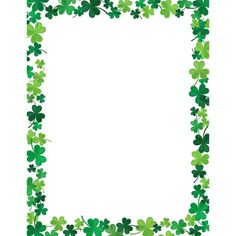 a shamrock frame with four leaf clovers on the edges and one in the middle