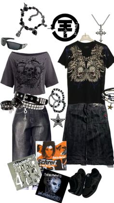 🗣️ Drainer Style, Metalhead Outfits, Fashion Top Outfits, Alt Fashion, Tokio Hotel