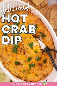 this delicious hot crab dip is loaded with cheesy potatoes and topped with fresh parsley