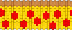 the pattern is made up of red and yellow squares, which are arranged on top of each other